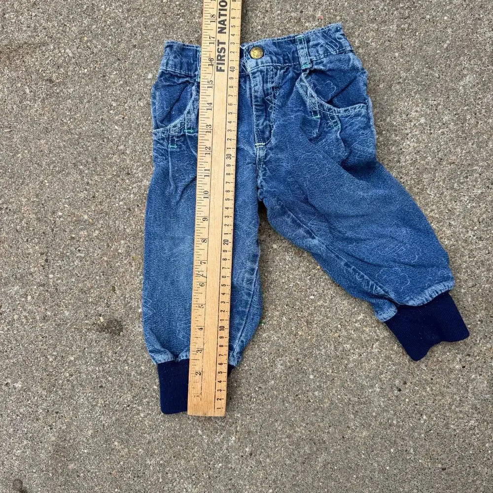 Vintage 80s OshKosh B'Gosh 2T Pleated Baggies Jeans Snap Talon Zipper